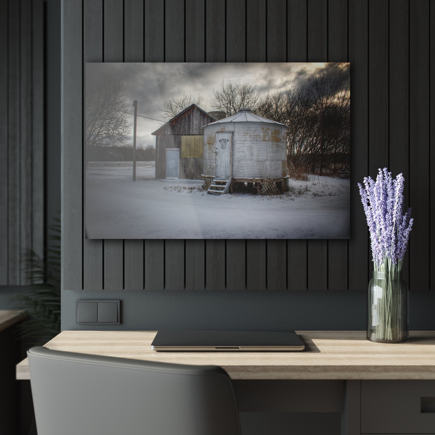 U R There Photography Vassar Silo and Shack Rustic Farmhouse Acrylic Wall Print
