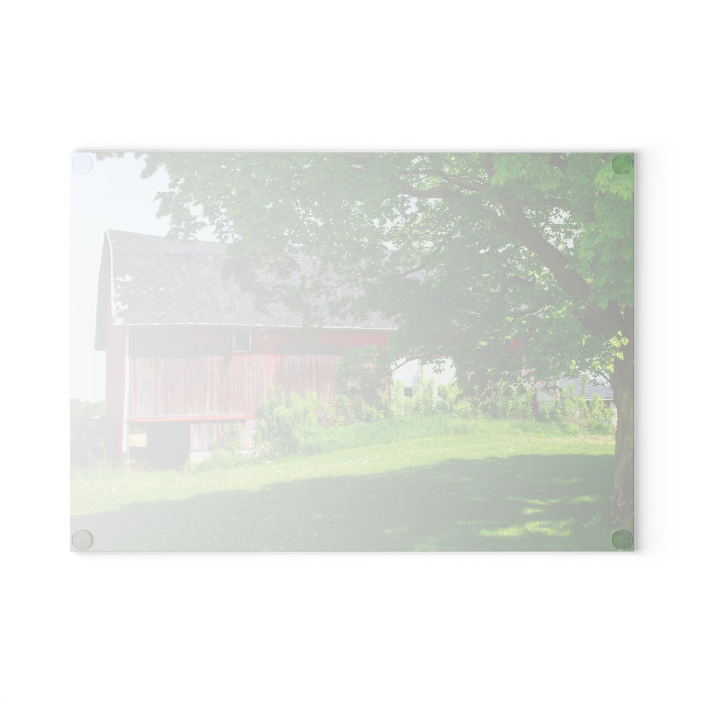 U R There Photography Colwood Road Red Rustic Farmhouse Tempered-Glass Cutting Board