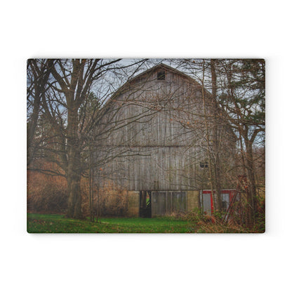 U R There Photography West Murphy Lake Road Grey Rustic Farmhouse Tempered-Glass Cutting Board