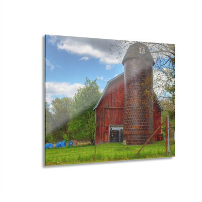 U R There Photography Mead Road Red Rustic Farmhouse Acrylic Wall Print