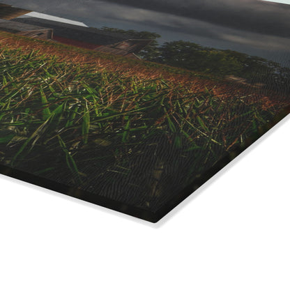 U R There Photography Bishop Road Beyond the Corn Rustic Farmhouse Tempered-Glass Cutting Board