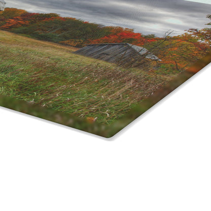U R There Photography Church Road Grey and Little Grey Rustic Farmhouse Tempered-Glass Cutting Board