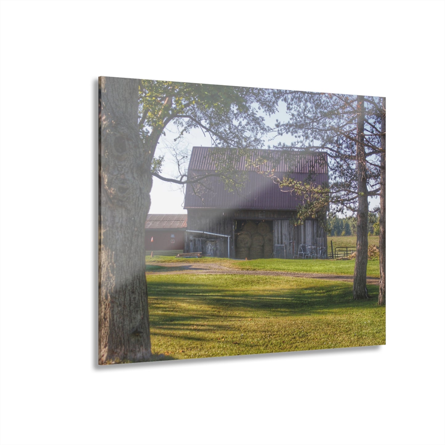 U R There Photography Newark Road Tilted Grey II Rustic Farmhouse Acrylic Wall Print
