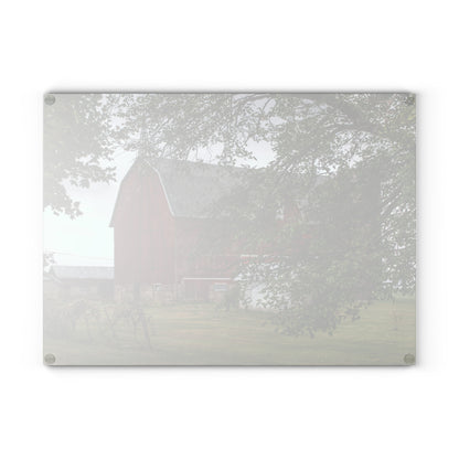 U R There Photography Weaver Road Red I Rustic Farmhouse Tempered-Glass Cutting Board