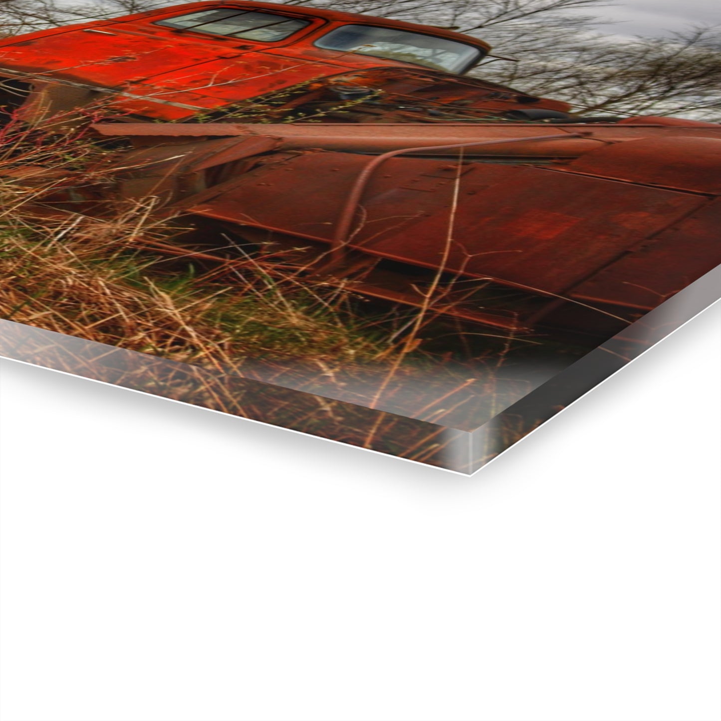 U R There Photography North Gates Road Rusted Red Rustic Farmhouse Acrylic Wall Print