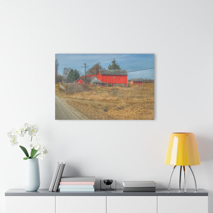U R There Photography West Brown Road Red Rustic Farmhouse Acrylic Wall Print
