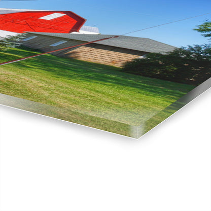 U R There Photography East Lake Road Red and Little Grey Rustic Farmhouse Acrylic Wall Print