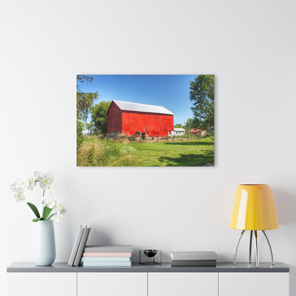 U R There Photography Harris Road Red Rustic Farmhouse Acrylic Wall Print