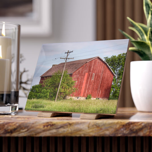 U R There Photography Armstrong Road Red I Rustic Farmhouse Decorative Ceramic Tile