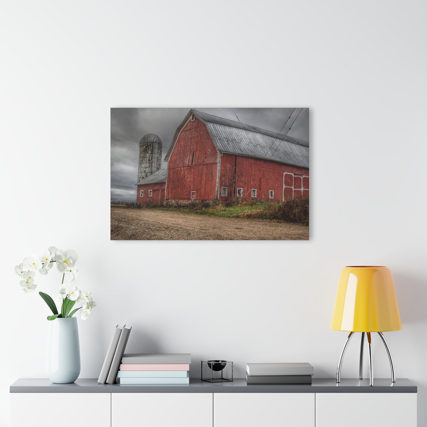 U R There Photography Stanley Road Reds Rustic Farmhouse Acrylic Wall Print