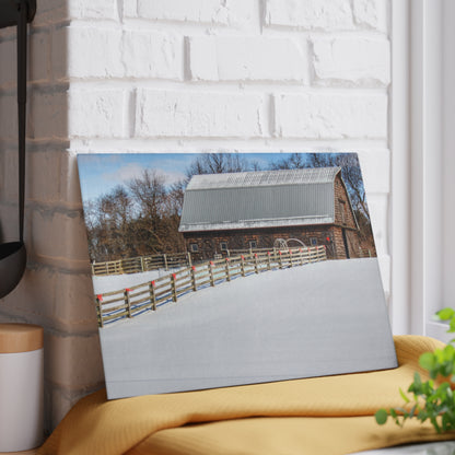 U R There Photography Morgan Lanes Cedar Shake Barn Rustic Farmhouse Tempered-Glass Cutting Board