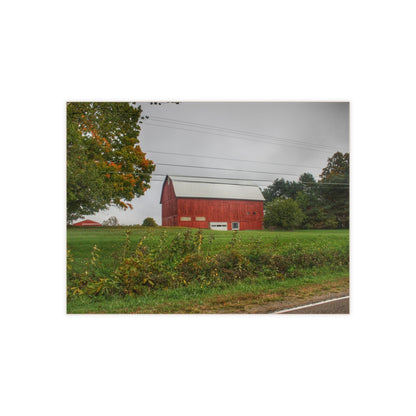 U R There Photography Bronson Lake Road Red Rustic Farmhouse Decorative Ceramic Tile 6" × 8" Glossy