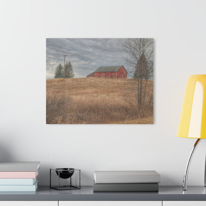 U R There Photography Grey Road Hillside Red I Rustic Farmhouse Acrylic Wall Print