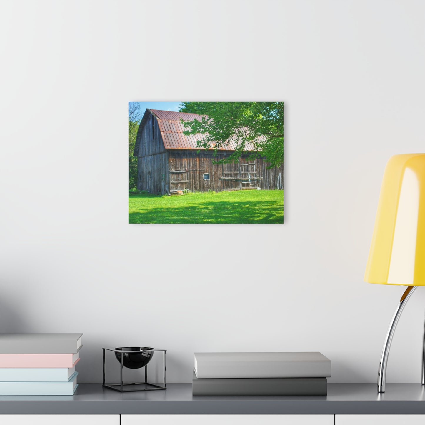 U R There Photography Sergent Road Grey Rustic Farmhouse Acrylic Wall Print
