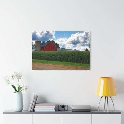 U R There Photography East Brown Road Red Rustic Farmhouse Acrylic Wall Print