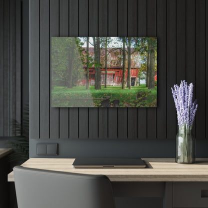 U R There Photography LeValley Falling Red Rustic Farmhouse Acrylic Wall Print