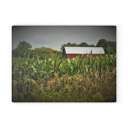 U R There Photography July Corn Rustic Farmhouse Tempered-Glass Cutting Board