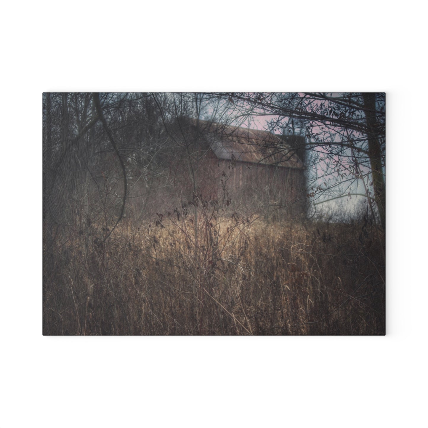 U R There Photography Mayville Hidden Barn I Rustic Farmhouse Tempered-Glass Cutting Board