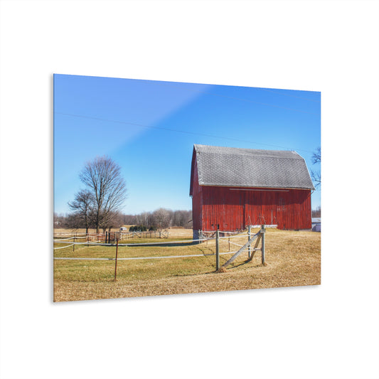 U R There Photography Phillips Road Red Rustic Farmhouse Acrylic Wall Print