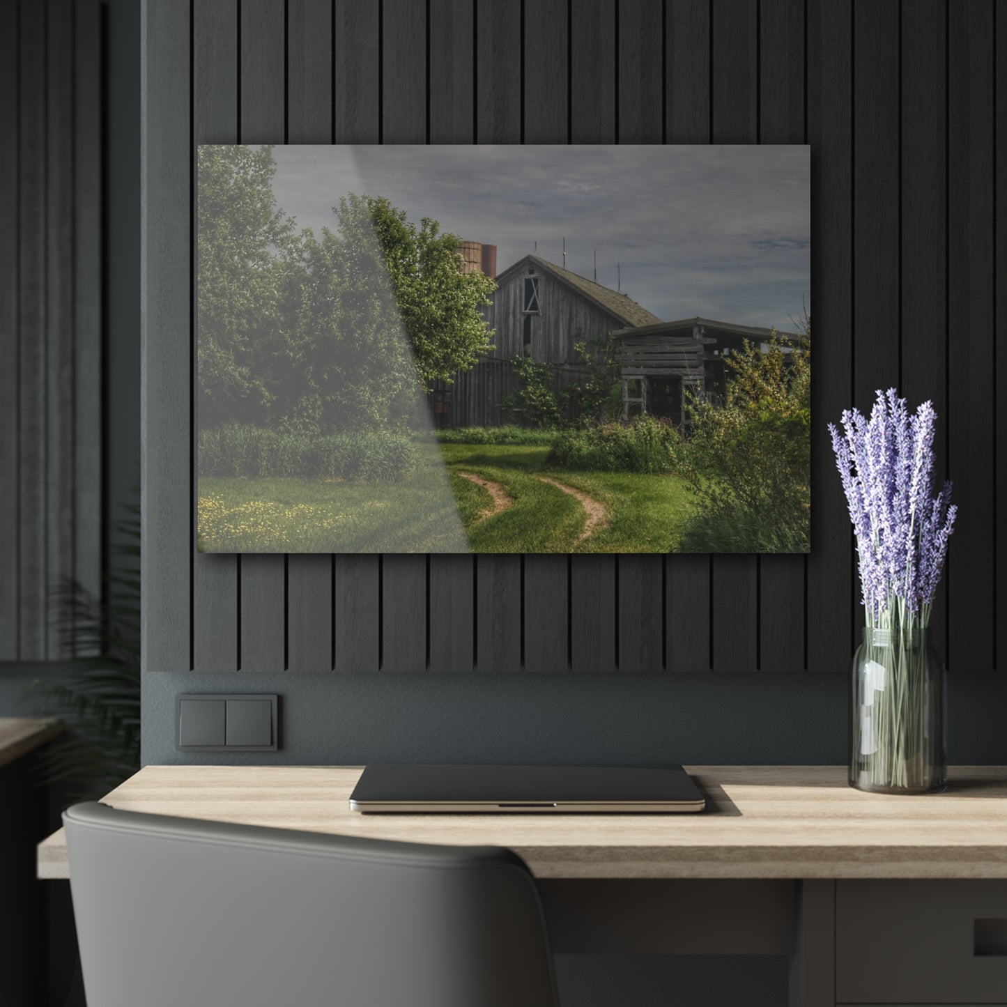 U R There Photography Barkley Road Greys I Rustic Farmhouse Acrylic Wall Print