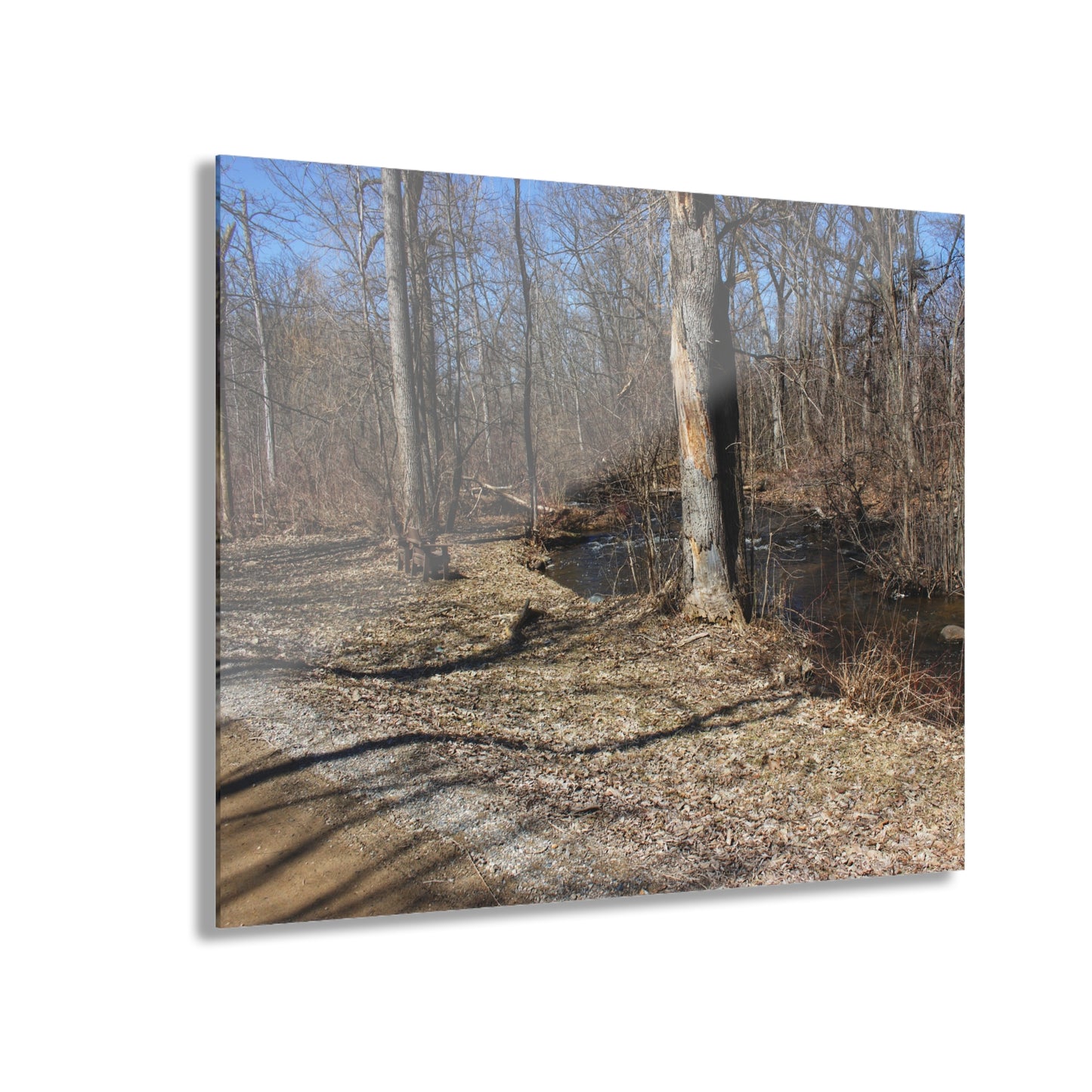 U R There Photography Creekside Seating Rustic Farmhouse Acrylic Wall Print