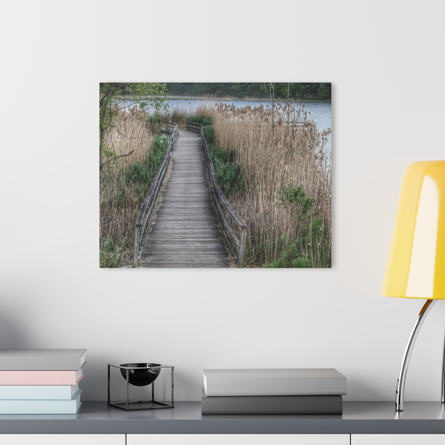 U R There Photography Linear Park Bridge in Lapeer II Rustic Farmhouse Acrylic Wall Print