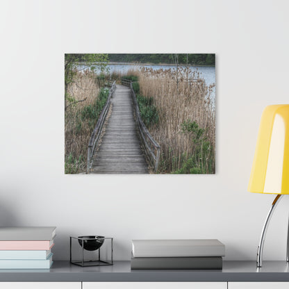 U R There Photography Linear Park Bridge in Lapeer II Rustic Farmhouse Acrylic Wall Print