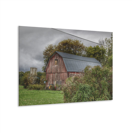 U R There Photography North Clio Road Red Rustic Farmhouse Acrylic Wall Print
