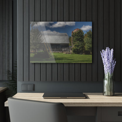 U R There Photography Ludwig Road Summer Grey and Silo Rustic Farmhouse Acrylic Wall Print