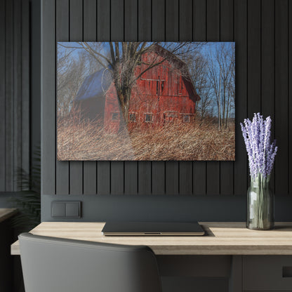 U R There Photography East Dodge Road Red Rustic Farmhouse Acrylic Wall Print