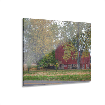 U R There Photography Mayville Lapeer Road Red in the Fall Rustic Farmhouse Acrylic Wall Print