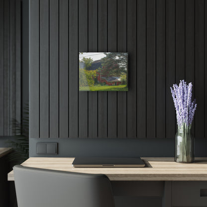 U R There Photography Grey Road Red Rustic Farmhouse Acrylic Wall Print