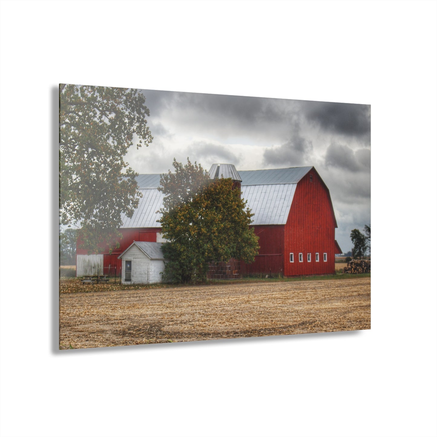 U R There Photography Wadsworth Road Red Rustic Farmhouse Acrylic Wall Print