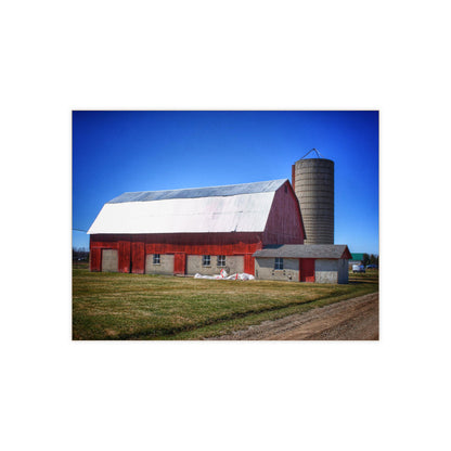 U R There Photography Burt Road Red and Silo Rustic Farmhouse Decorative Ceramic Tile