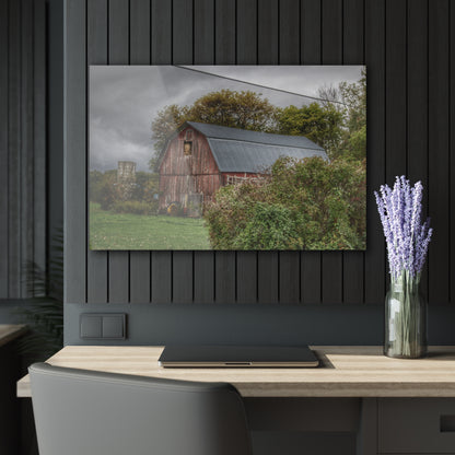 U R There Photography North Clio Road Red Rustic Farmhouse Acrylic Wall Print