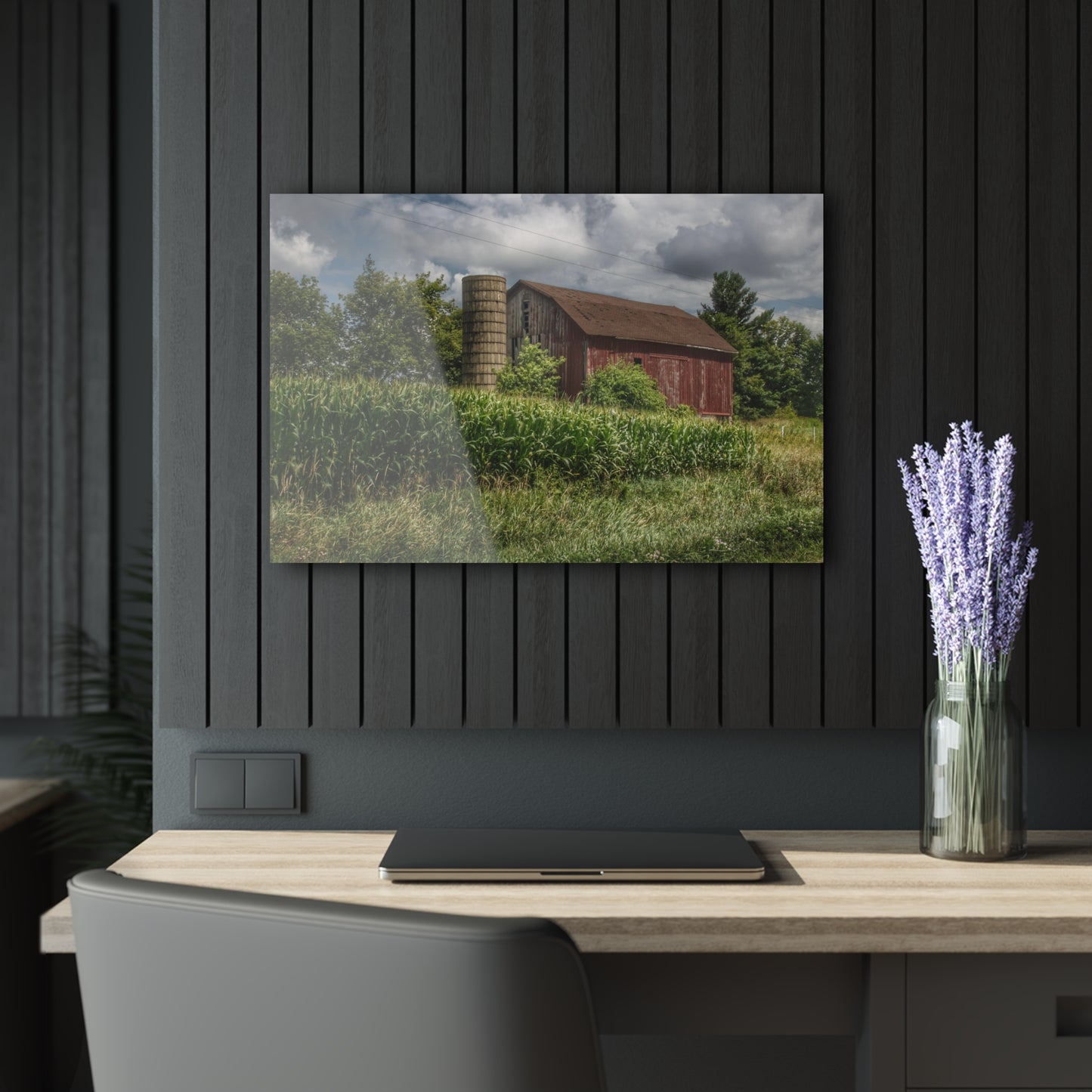 U R There Photography Armstrong Road Red III Rustic Farmhouse Acrylic Wall Print
