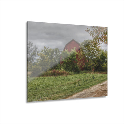U R There Photography Bristol Road Hidden Red Rustic Farmhouse Acrylic Wall Print