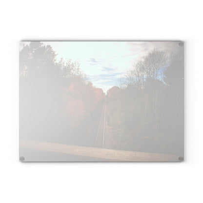 U R There Photography Above the Tracks in Vassar Rustic Farmhouse Tempered-Glass Cutting Board
