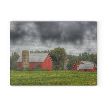 U R There Photography Kingston Road Trio I Rustic Farmhouse Tempered-Glass Cutting Board