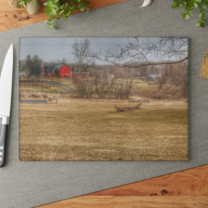 U R There Photography Beyond the Trees on Rock Valley Road Rustic Farmhouse Tempered-Glass Cutting Board