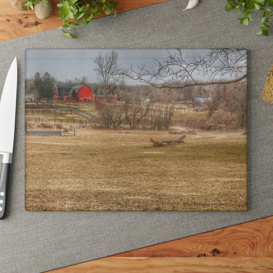 U R There Photography Beyond the Trees on Rock Valley Road Rustic Farmhouse Tempered-Glass Cutting Board