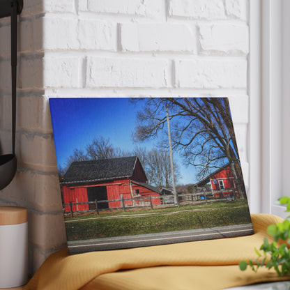 U R There Photography Imlay Reds Rustic Farmhouse Tempered-Glass Cutting Board
