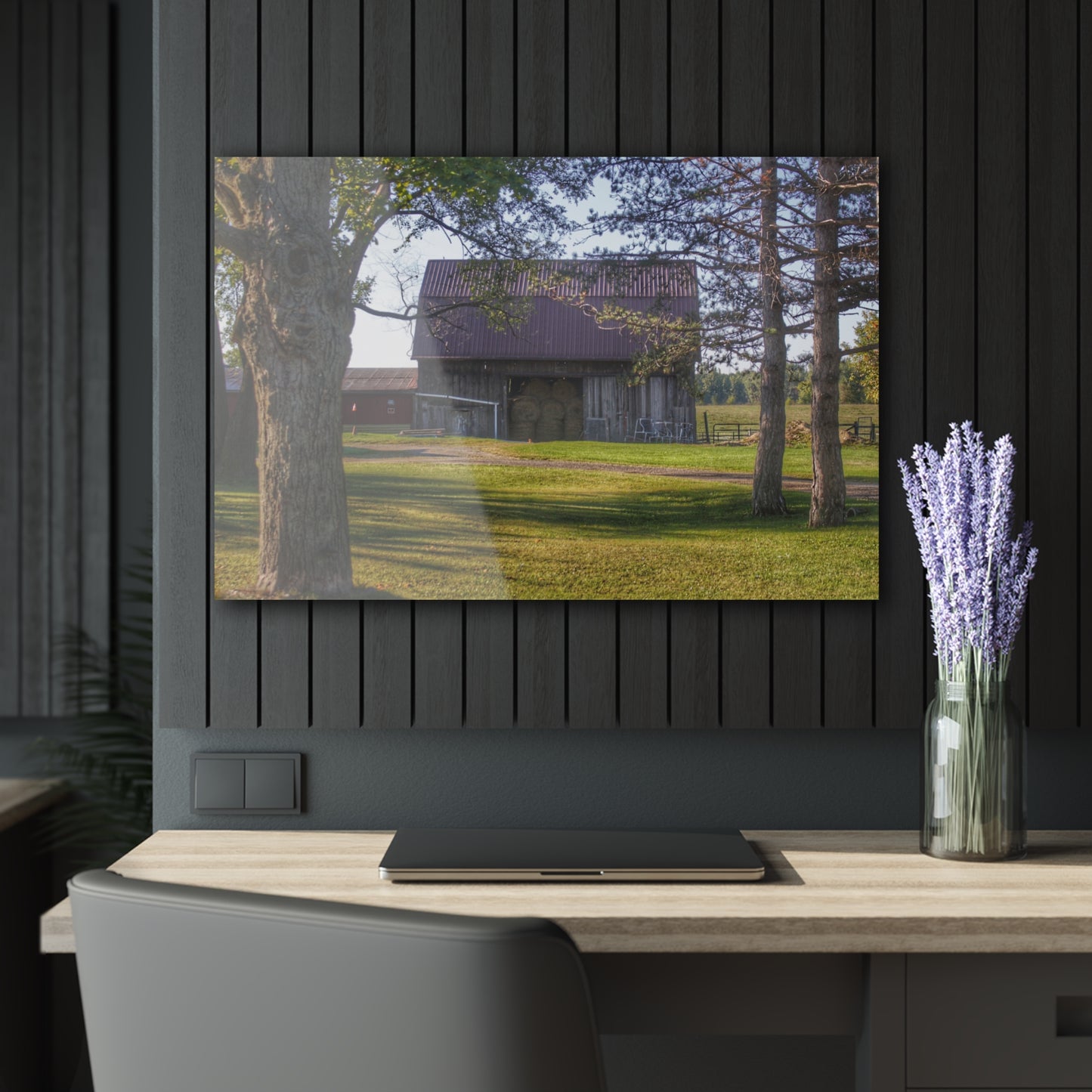 U R There Photography Newark Road Tilted Grey II Rustic Farmhouse Acrylic Wall Print