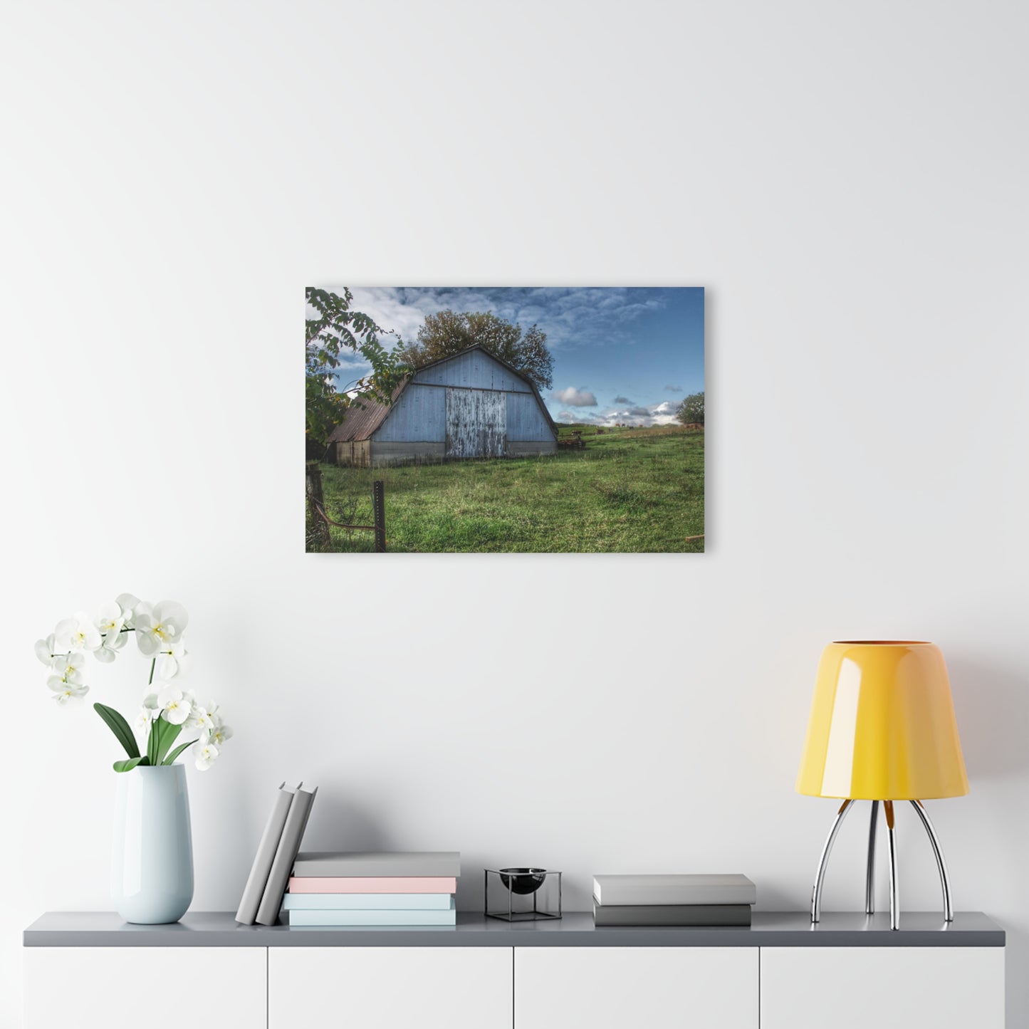 U R There Photography East Frances Quonset and Cows Rustic Farmhouse Acrylic Wall Print