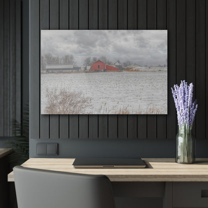 U R There Photography Maple Valley Road Red II Rustic Farmhouse Acrylic Wall Print
