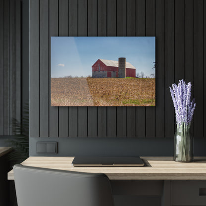 U R There Photography Lee Hill Road Block Red Rustic Farmhouse Acrylic Wall Print