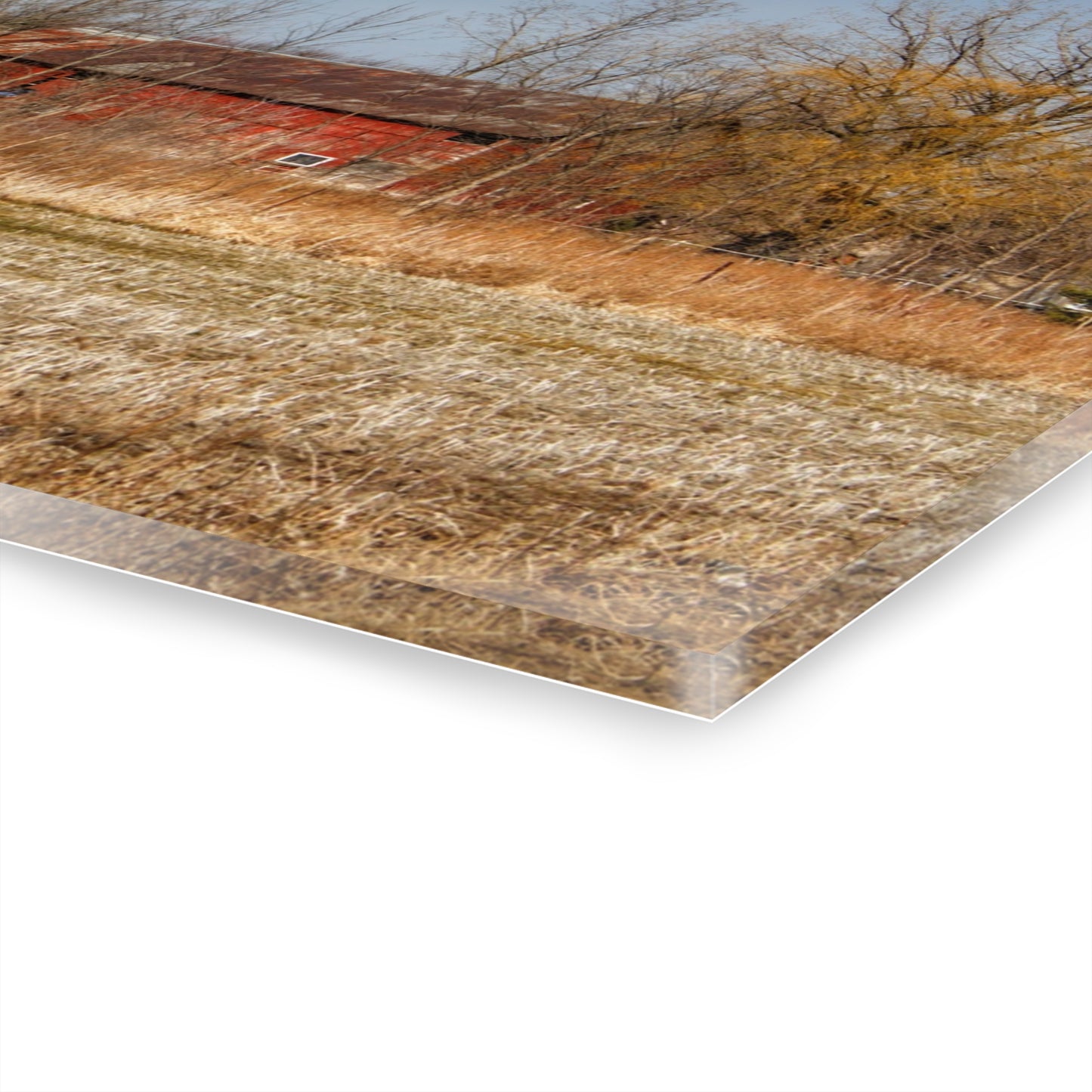 U R There Photography Hidden Scotch Settlement Red Rustic Farmhouse Acrylic Wall Print