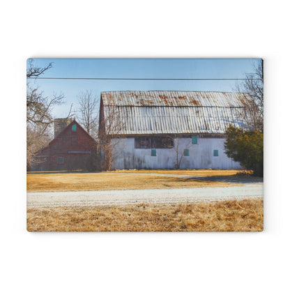 U R There Photography Indian Trail Rusted Reds II Rustic Farmhouse Tempered-Glass Cutting Board
