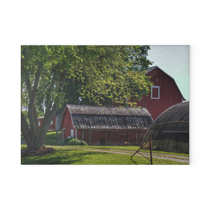 U R There Photography Hidden Reds Rustic Farmhouse Tempered-Glass Cutting Board
