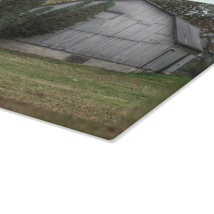 U R There Photography Milliman Road Grey Rustic Farmhouse Tempered-Glass Cutting Board